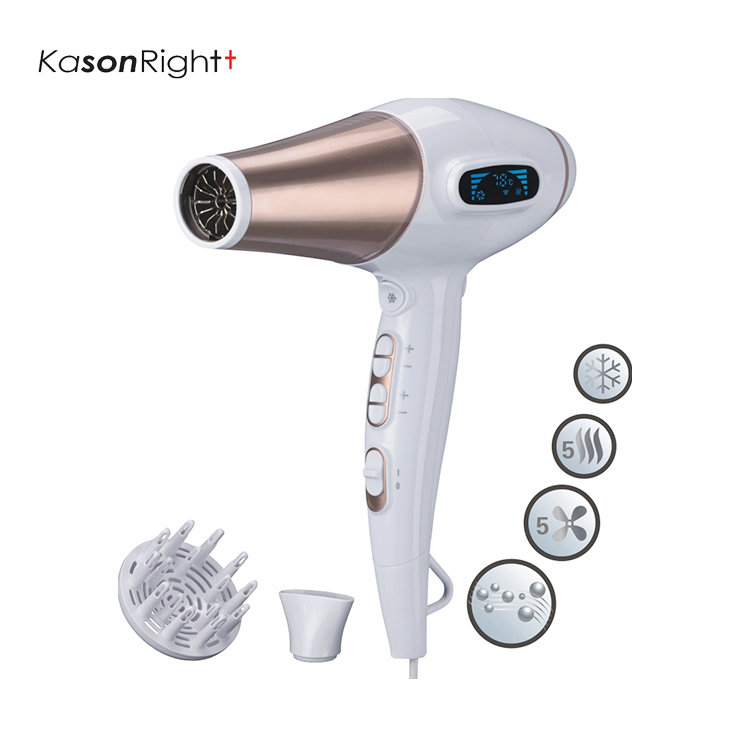 Puissance professionnelle de moteur à courant alternatif d'affichage de LED, 5 vitesses, 5 températures, sèche-cheveux de mémoire de fonction pour le style de Salon
