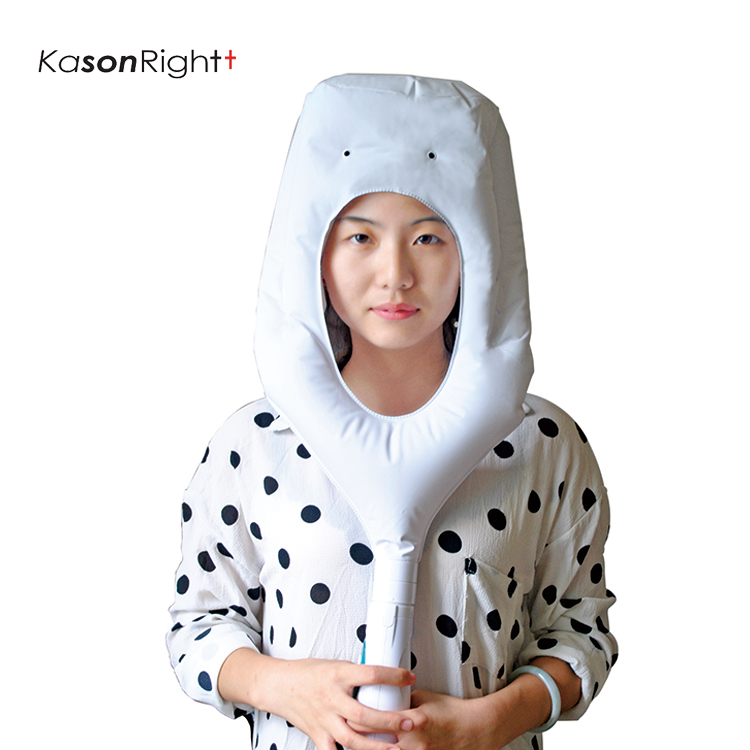 Bonnet 3 en 1 pour séchage à l'air chaud, sèche-cheveux et brosse coiffante, avec sac de rangement pratique, blanc