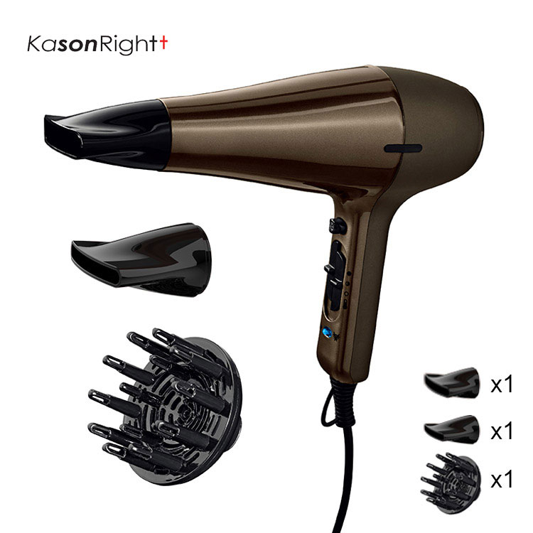 Souffleur à flux d'air puissant, longue durée de vie 2400W, avec 2 concentrateurs et diffuseur pour un séchage et un coiffage rapides, sèche-cheveux à usage en Salon